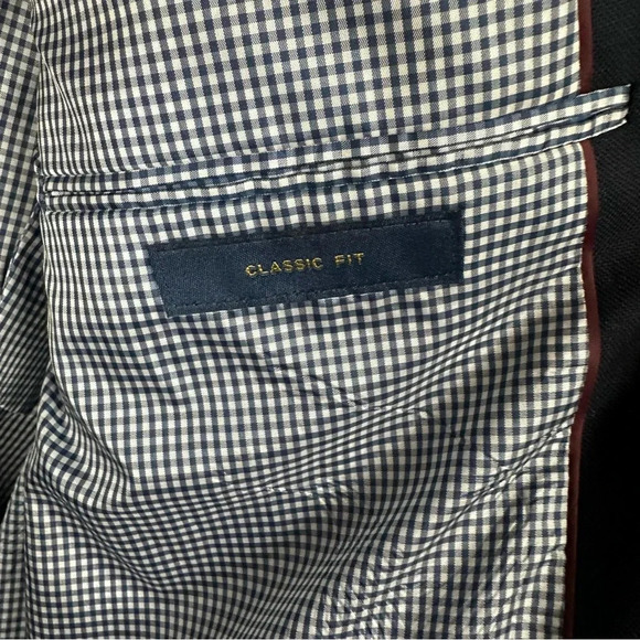 Stafford Men’s Wool Blazer Size 46R Navy Gold Button Single Breasted - Picture 8 of 12